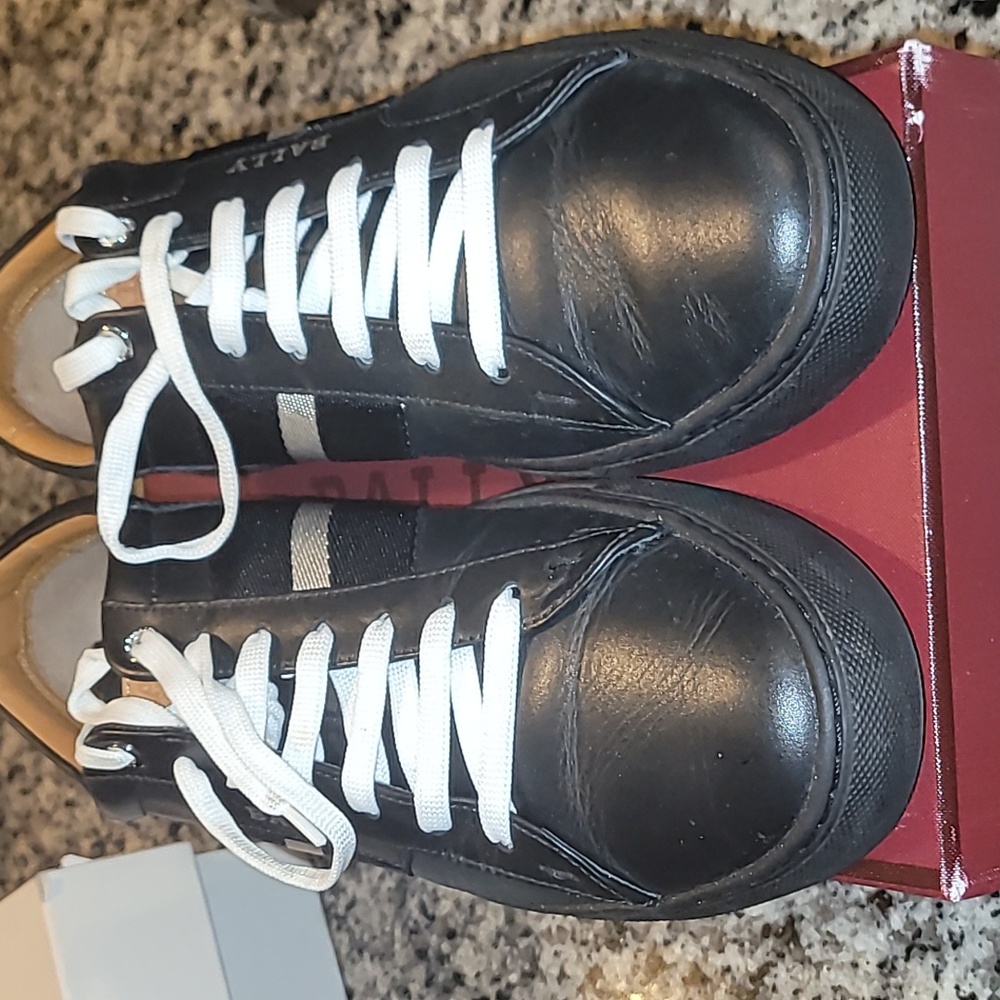 Bally Black Leather Sneakers